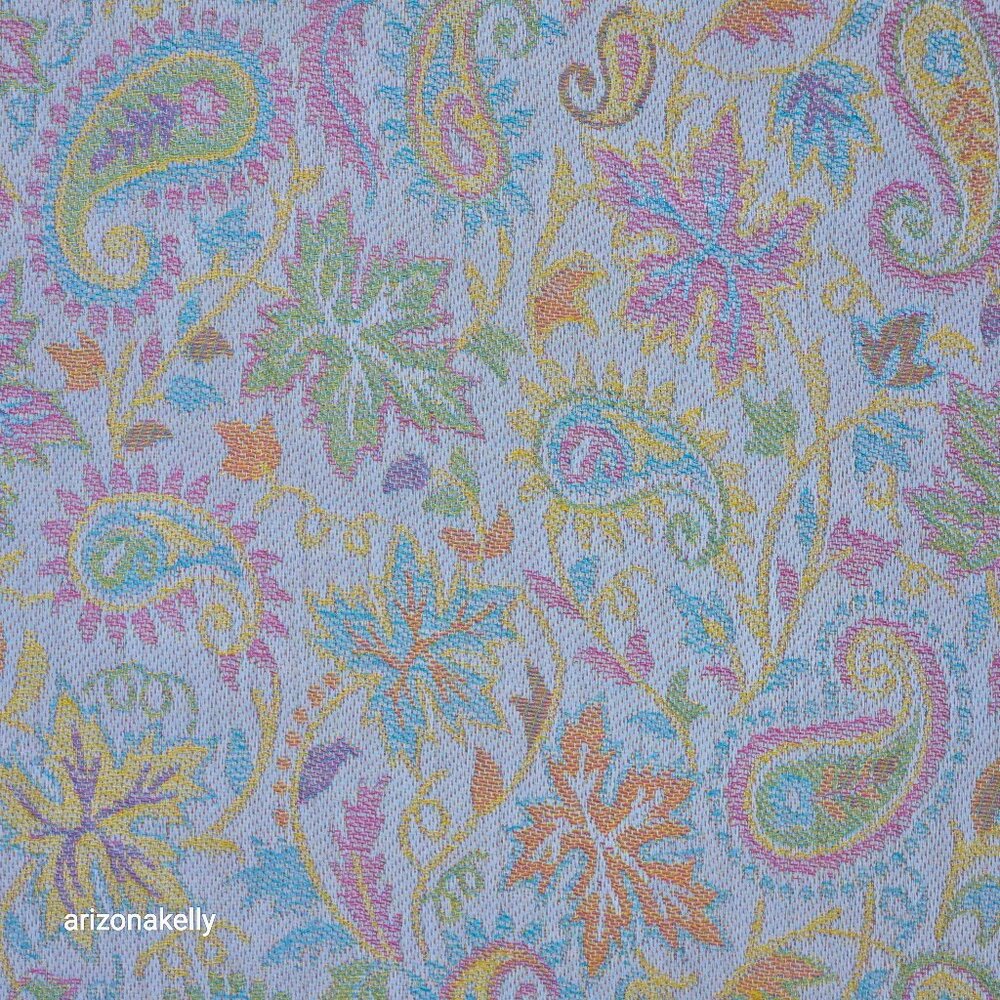 NWT Silk Modal Scarf Stole Wrap Pastel Paisley Leaves - Picture 2 of 16